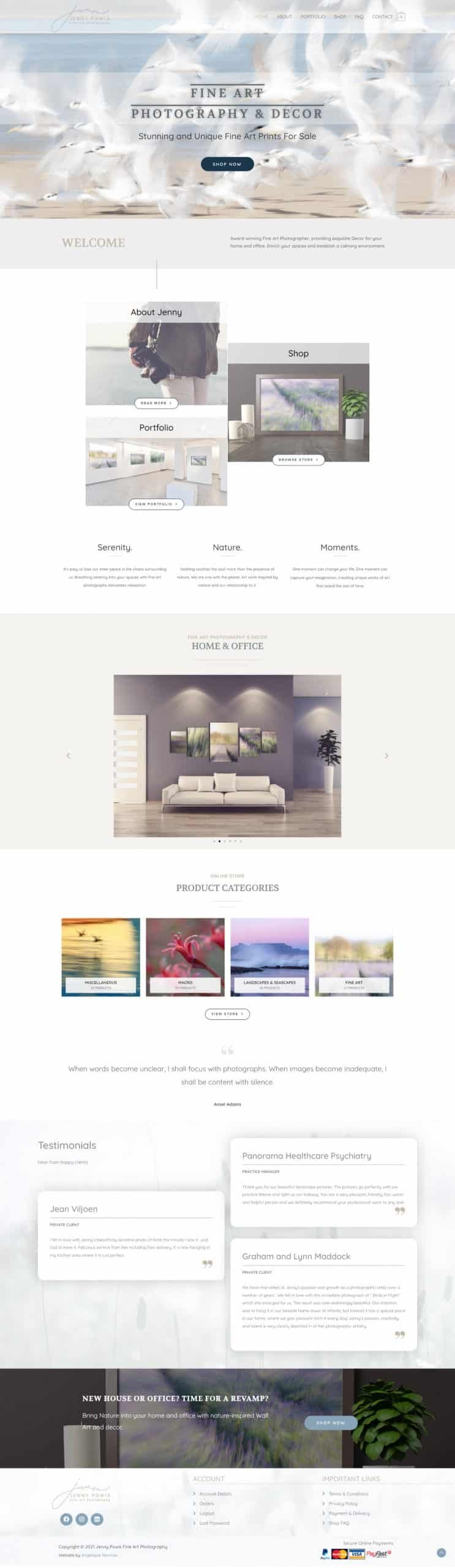 Jenny Powis Photography Website